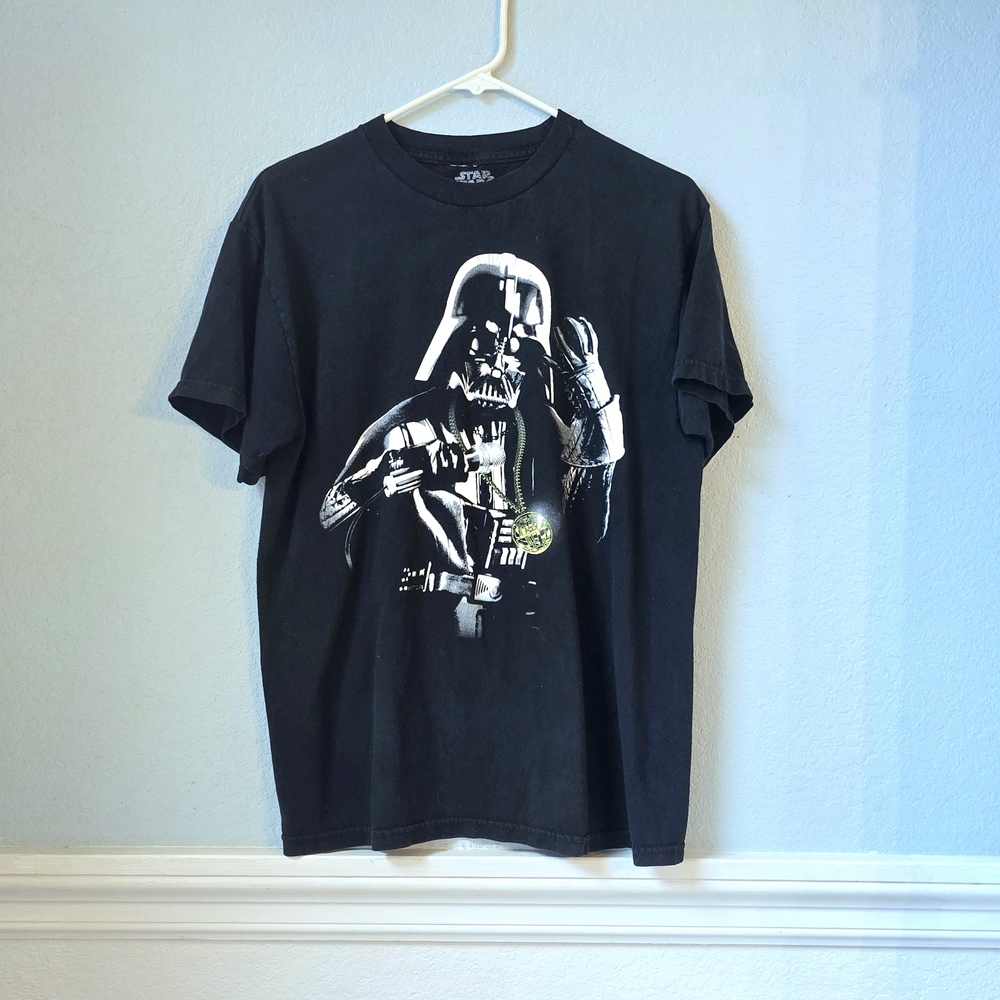 Star Wars Black Graphic T-Shirt Featuring Darth Vader | Mens Med